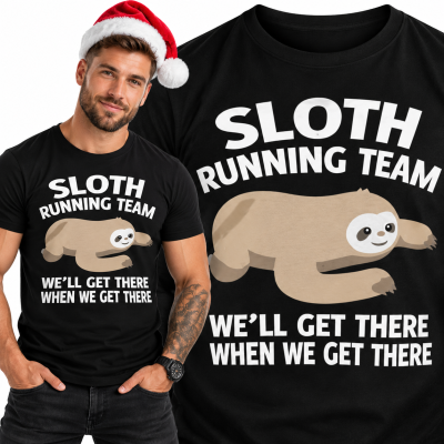 KOSZULKA ŚWIĄTECZNA SLOTH RUNNING TEAM